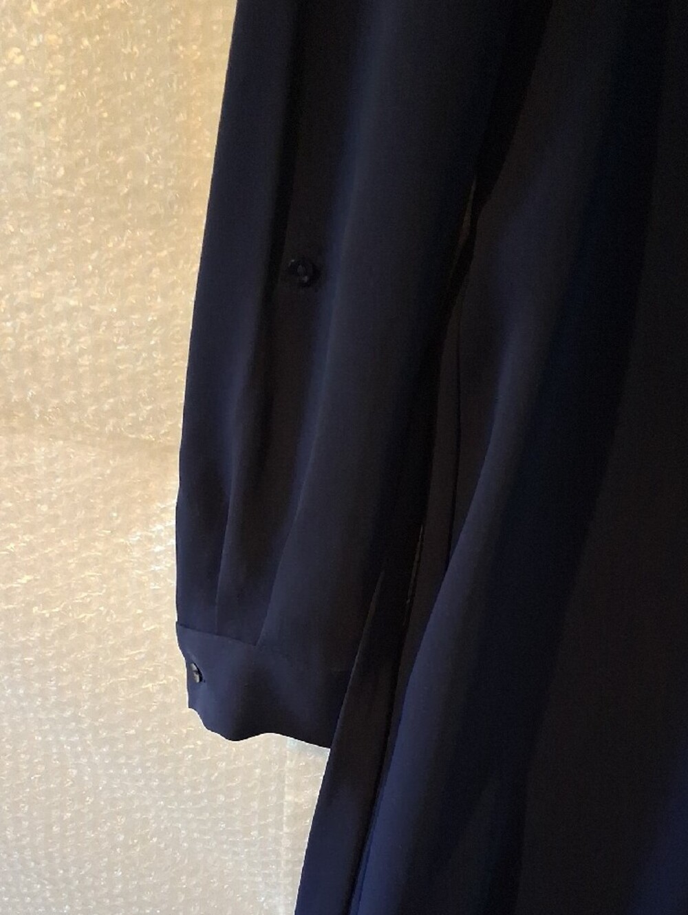 Adrienne Vittadini Navy Blue Long-Sleeve Tunic Shirt Dress with Chest Pockets - Picture 12 of 12